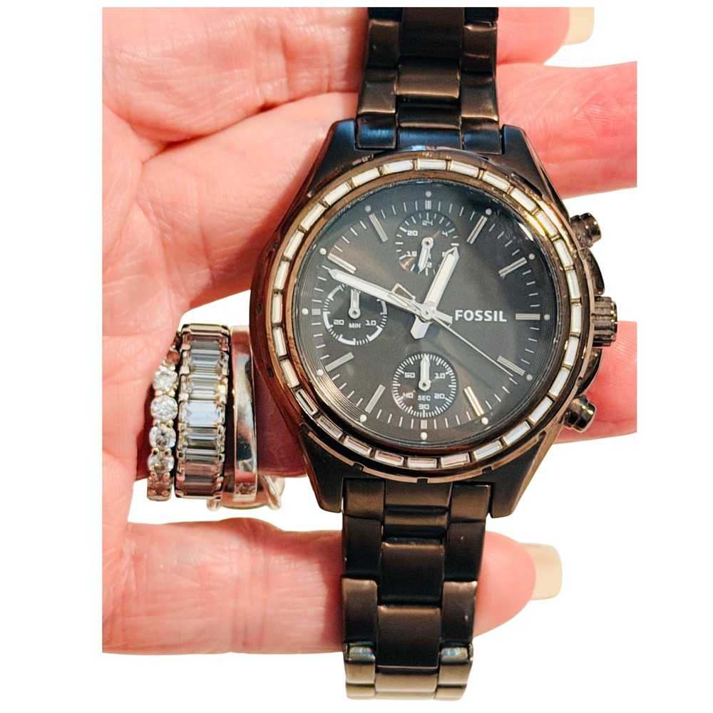 Fossil Mens Chronograph Espresso Smoke Stainless Steel Watch CH-2827 10 ATM